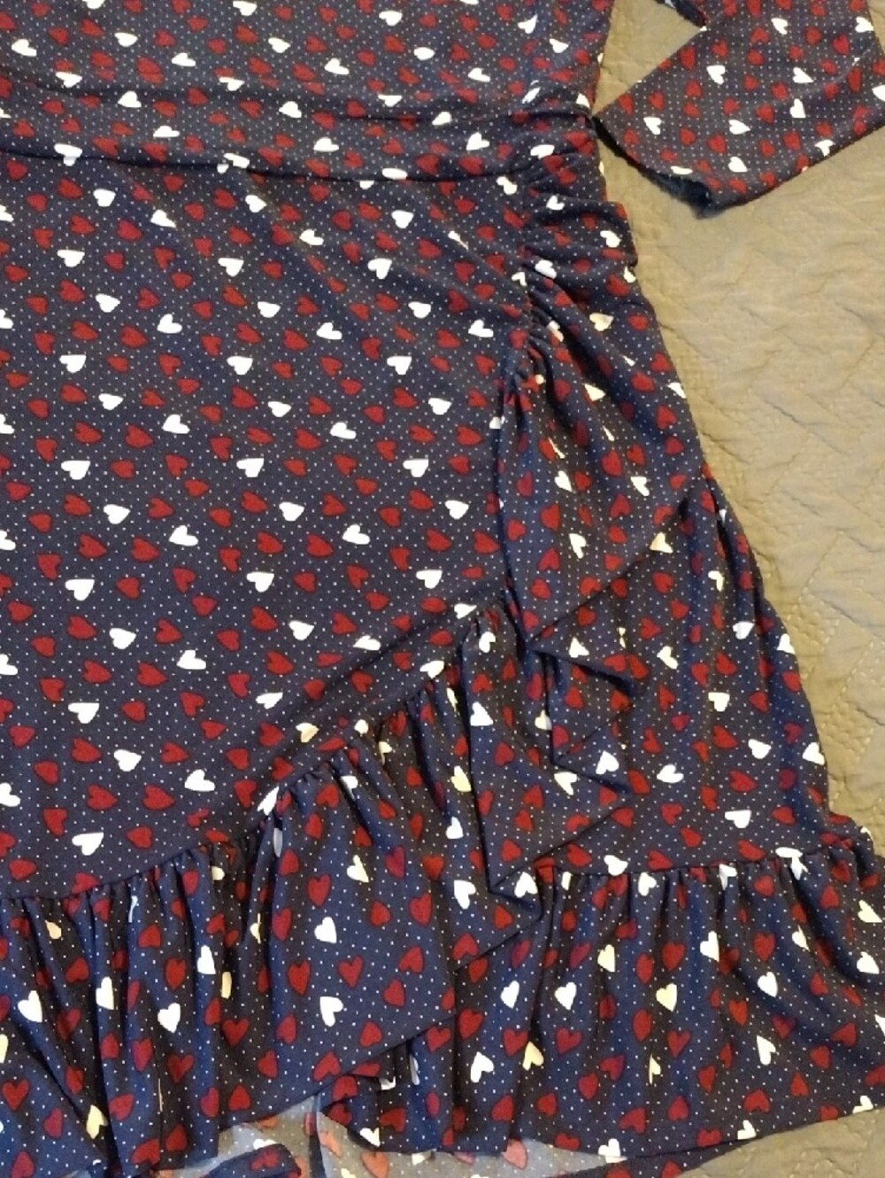 Talbots Navy Dress with Red and White Heart Print - Picture 7 of 14